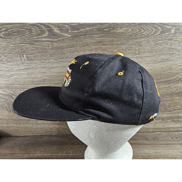 Vintage Miller Genuine Draft MGD Racing Team Black Snapback Hat Rust Wallace #2 - Picture 3 of 7